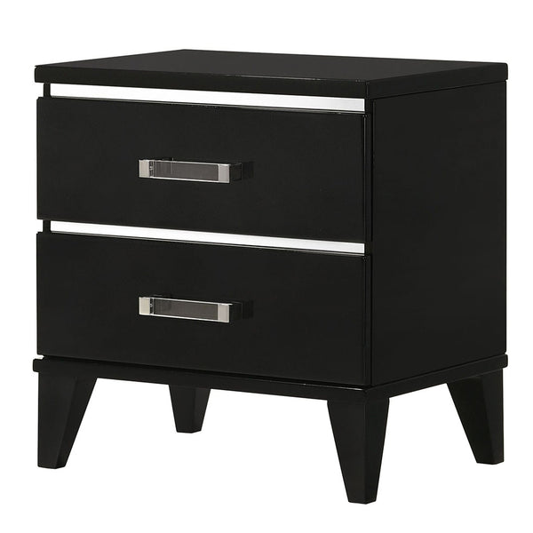 English Elm Black Solid Wood 2-Drawer Nightstand with Dovetail Drawers, 3/4 Extension Glides & Safety Stop - Durable Storage for Bedroom (23.5"x23.5") B062P189183