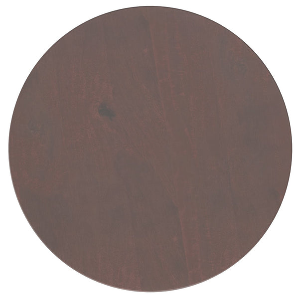 English Elm Demy Accent Table with Sustainable Mango Wood Top and Slatted Metal Base — Compact, Durable Style Dark Brown B136P158992