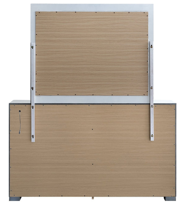 English Elm Milan Modern White Dresser with Integrated Led Lighting and Full Extension Drawers White B078P497945