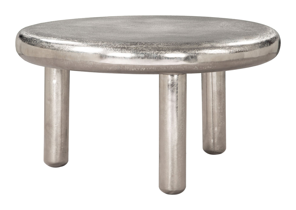 Zuo Modern Arian Coffee Table Silver - Modern Design With Recycled Aluminum, Chic & Versatile For Any Space Silver Recycled Aluminum 110796-zuo-modern