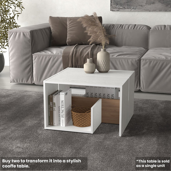 English Elm Everet Multi-Functional 2-in-1 High Coffee Table & End Table, Compact 15.7" Convertible Storage Solution B070P363808