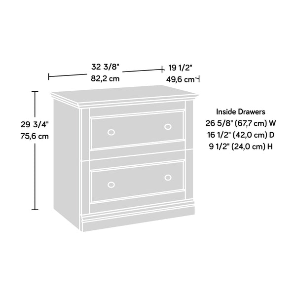 English Elm Lateral File Cabinet In Stylish Brown Finish - Durable, Compact Design For Efficient Document Storage B356P402720