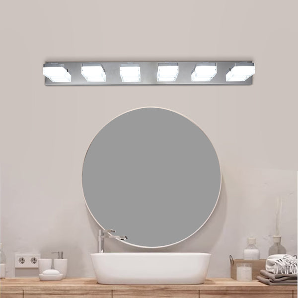 English Elm Modern 6-Light Chrome Led Vanity Light Fixture - Flattering Illumination For Bathrooms & Makeup Areas W2312P374912