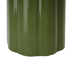 English Elm High-gloss Sculptural Outdoor Side Table Mgo Weather Resistant Patio Accent Green N768P371797G