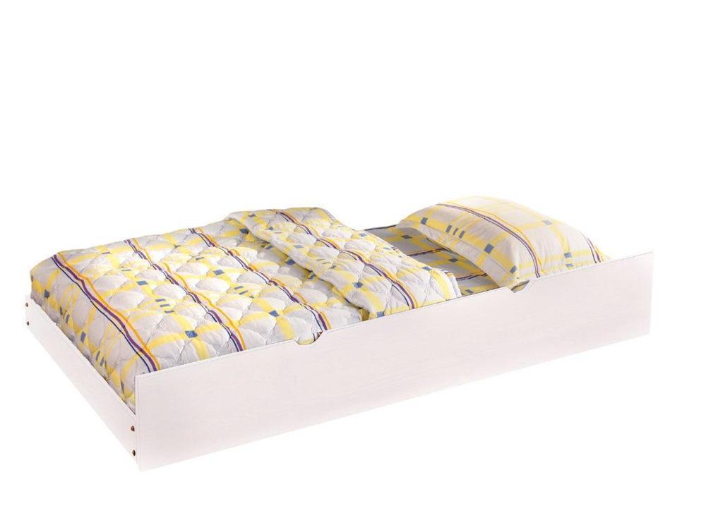 English Elm Transitional Twin Over Twin Bunk Bed With Trundle, White Wooden Frame, Ladder, And Safety Rails B2741S00371-GIGA