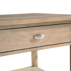 English Elm Classic Wooden End Table with Drawer and Open Shelf, 24" Square Accent Table for Living Room Natural 51.5 L x 23.25 W x 11.25 H B011P285304