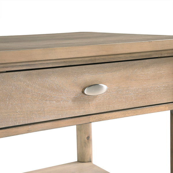 English Elm Classic Wooden End Table with Drawer and Open Shelf, 24" Square Accent Table for Living Room Natural 51.5 L x 23.25 W x 11.25 H B011P285304