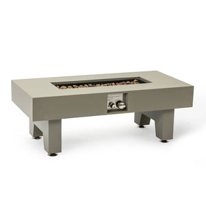 English Elm 42_Inch Iron Fire Pit Table - Stylish Outdoor Heating With 50,000 Btu, Propane Efficiency & Glass Stones W3131P277177