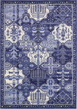 Unique Loom La Jolla Cathedral Machine Made Geometric Rug Blue, Ivory/Light Blue/Navy Blue 10' 0" x 14' 1"