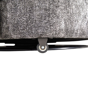 English Elm 360° 360 Swivel Oversized Chenille Armchair with Pocket Spring Seat and Three Throw Pillows Grey W1361S00093