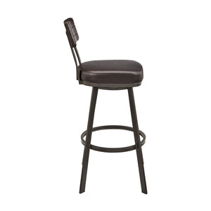 English Elm Verin Swivel Counter Stool - Stylish Brown Faux Leather & Metal, Perfect For Modern Spaces! B2736P354274-GIGA