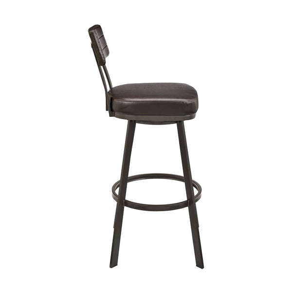 English Elm Verin Swivel Counter Stool - Stylish Brown Faux Leather & Metal, Perfect For Modern Spaces! B2736P354274-GIGA