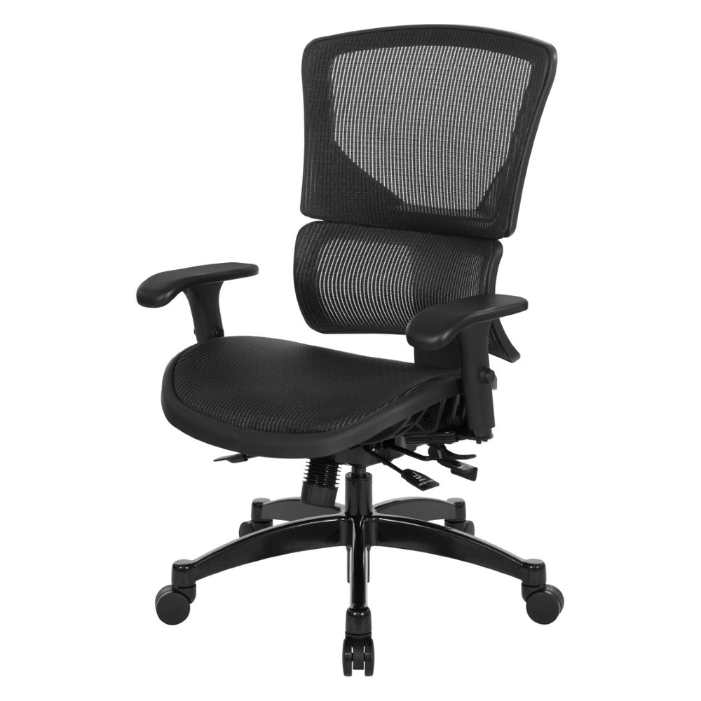 OSP Home Furnishings Big Tall Ergonomic Manager Chair with Lumbar Support Breathable Mesh Seat for Office 639-T11763
