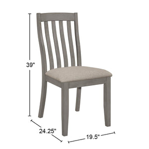 English Elm Set Of 2 Coastal Grey Dining Chairs - Ergonomic, Stylish Upholstered Seats For Modern Interiors B016P223162-GIGA