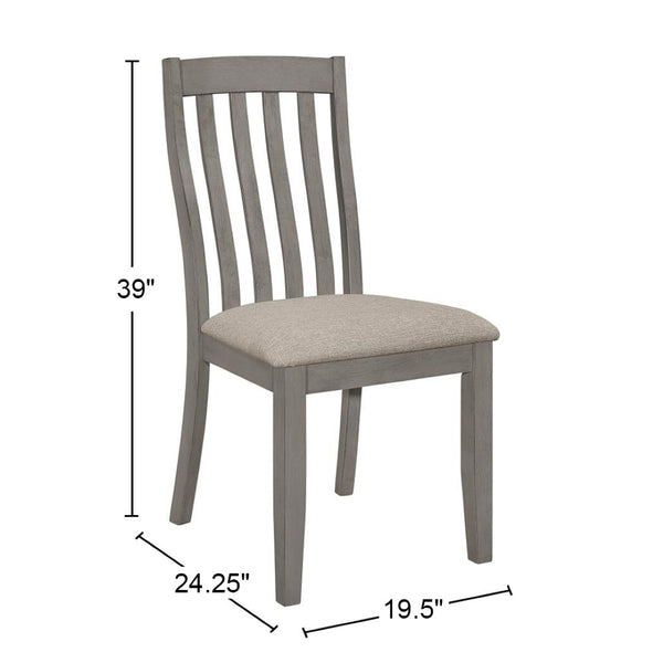 English Elm Set Of 2 Coastal Grey Dining Chairs - Ergonomic, Stylish Upholstered Seats For Modern Interiors B016P223162-GIGA