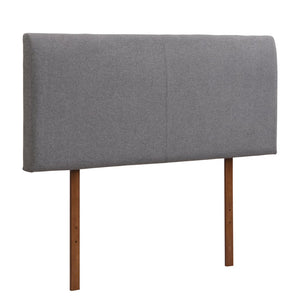 English Elm Grey Linen Upholstered Full Headboard Curved Silhouette Adjustable Height Bedroom N701P192140E
