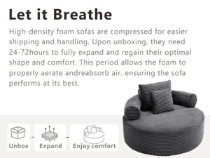 English Elm Round Sectional Sleeper Sofa Memory Foam Cloud Couch for Contemporary Living Spaces W3224P444274