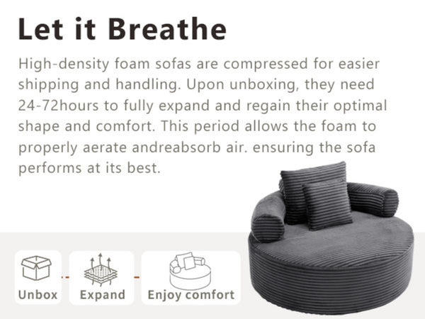 English Elm Round Sectional Sleeper Sofa Memory Foam Cloud Couch for Contemporary Living Spaces W3224P444274
