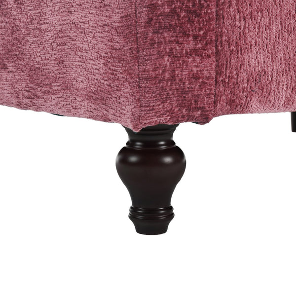 English Elm Mid Century Modern chenille loveseat with solid wood frame, detachable cushions, breathable fabric couch WINE RED W395P151897
