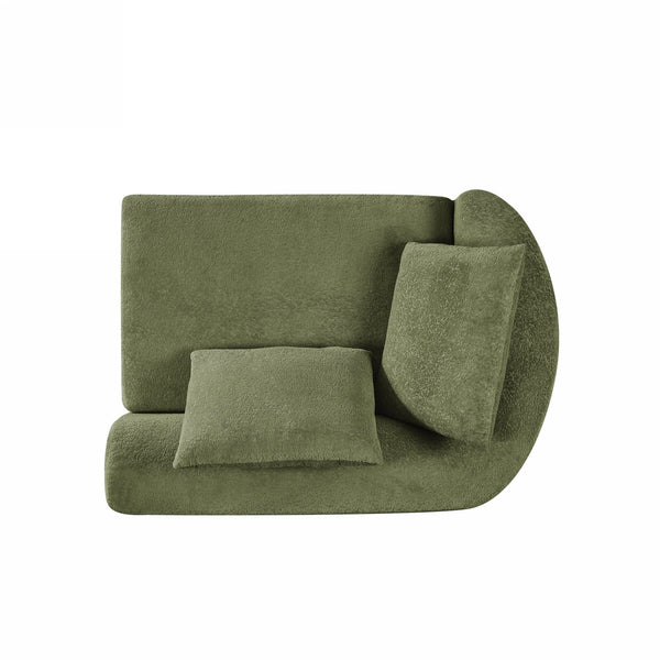 English Elm Christopher Knight Home® - 116" Modern Curved Sectional Sofa with Plush Pearl Upholstery, High-Density Sponge, Chaise Lounge Seating Harmony Green N767P263923G