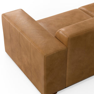 English Elm Rex 2-Seater Sofa With Left Chaise - Handcrafted Brazilian Leather, Modern Design, Lasting Comfort B136P199217-GIGA