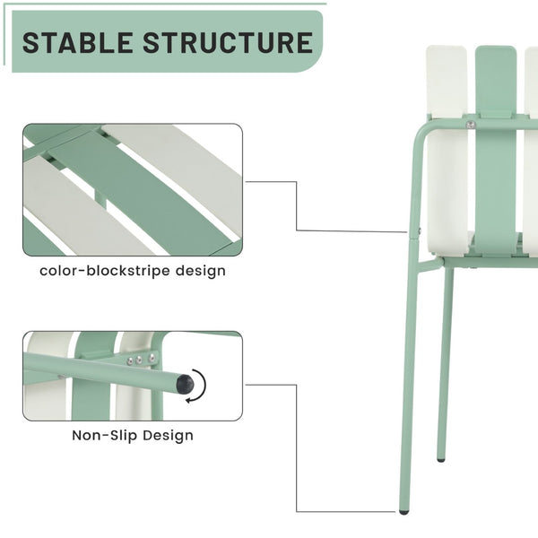 English Elm Summer Outdoor Dining Set Stackable Pp Chairs Round Table Uv Resistant Patio Cream White,Haze Green,White W3450S00115