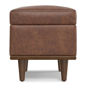 English Elm Shiloh Small Storage Ottoman - Vintage Faux Leather Footrest With Hidden Storage & Versatile Use B136P364275-GIGA