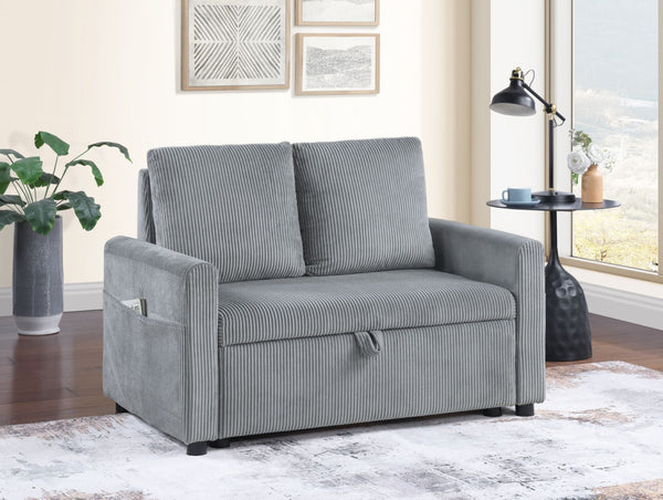 English Elm Ottavio Corduroy Loveseat with Hidden Storage and Arm Pockets for Small Spaces B2749S00258