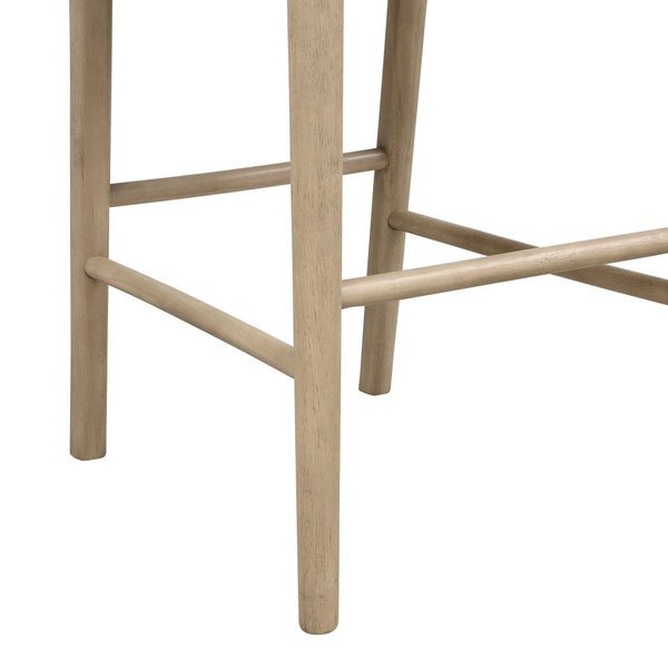 English Elm Christopher Knight Home® - BAR STOOL ladder-back farmhouse set of 2 with upholstered rubberwood seats, tapered legs, timeless charm Beige N771P339875A