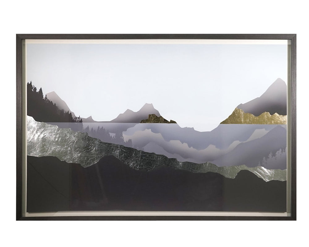 Sunpan GREAT EXPLORATION - 60" x 40" Premium Giclée Art with Hand-Applied Gold/Silver Leaf in Charcoal Frame A0295