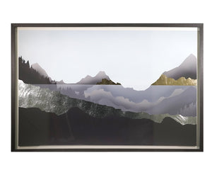 Sunpan GREAT EXPLORATION - 60" x 40" Premium Giclée Art with Hand-Applied Gold/Silver Leaf in Charcoal Frame A0295