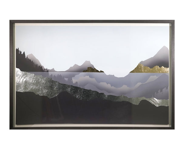 Sunpan GREAT EXPLORATION - 60" x 40" Premium Giclée Art with Hand-Applied Gold/Silver Leaf in Charcoal Frame A0295