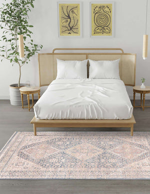 Unique Loom Noble Elizabeth Machine Made Medallion Rug Blue, Beige/Ivory/Gray/Red/Pink 8' 0" x 10' 0"