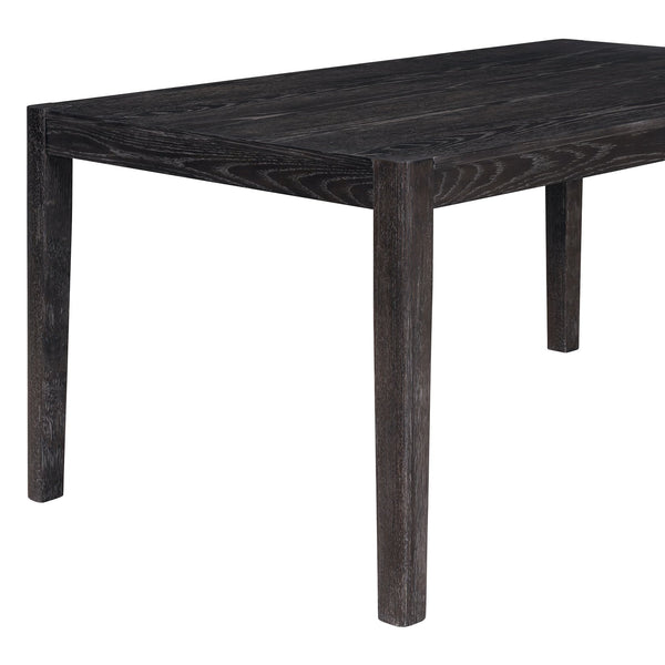 English Elm TREXM 7-Piece Retro Dining Table Set for 6 with Distressed Oak Veneer, Upholstered Comfort Chairs Espresso ST000143AAP