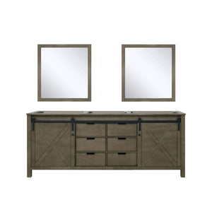 English Elm Rustic Brown Double Bath Vanity Set With 30" Mirrors, Ample Storage & Timeless Design For Bathrooms B2731S00574-GIGA