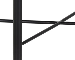 Sunpan Riz Stool - Intricate Design with Gold Accents, Perfect for Living Room or Bedroom Spaces Black Leather