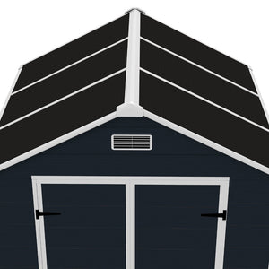 English Elm Campcraft Resin Storage Shed 6x6 Ft with Thick Pp Panels Uv Resistant Lockable W1598S00026