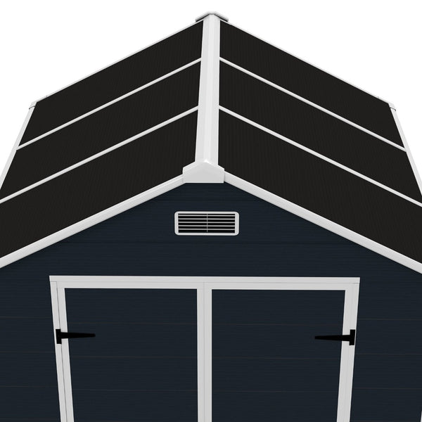 English Elm Campcraft Resin Storage Shed 6x6 Ft with Thick Pp Panels Uv Resistant Lockable W1598S00026