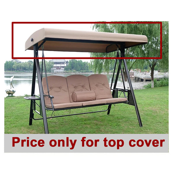English Elm Garden Replacement Canopy Top for GT Porch Swing Model GCS00229C UV Resistant Polyester Cover, Retractable Shade Compatible with 12x9ft Pergola Frame Beige W419P329179