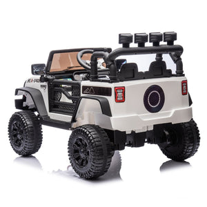 English Elm 24v Kids Electric Ride on Car with Parental Remote Dual Motors and Four Wheel Suspension White W1578P208323