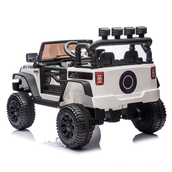 English Elm 24v Kids Electric Ride on Car with Parental Remote Dual Motors and Four Wheel Suspension White W1578P208323