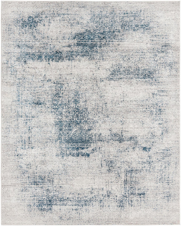 Unique Loom Finsbury Sarah Machine Made Abstract Rug Blue, Ivory/Gray/Light Blue 7' 10" x 10' 0"