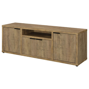 English Elm Noriega Farmhouse Mango 60" TV Stand with 4 Doors, Engineered Wood, Distressed Grain Texture B062P375543