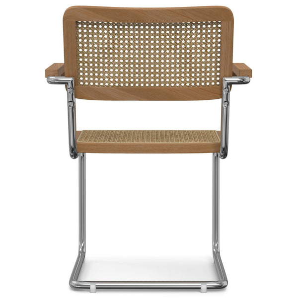 English Elm Madalyn Dining Armchair Set Of 2 - Modern-Classic Design With Rattan And Chrome, Perfect For Any Space B136P266913