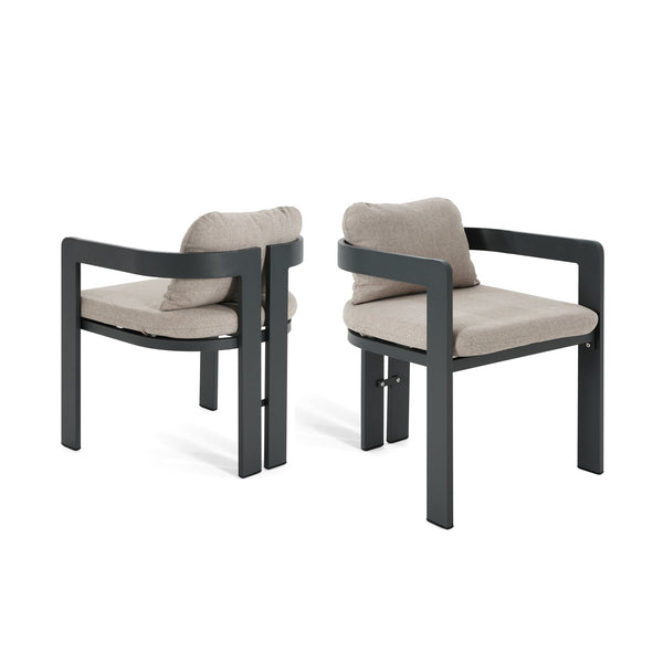 English Elm Christopher Knight Home® - Pula Outdoor Aluminum Dining Chair Set of 2 — Weather‑Resistant Lightweight Frames with Plush Cushions Beige+Black N775P221509B