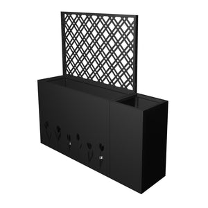 English Elm 2-piece Galvanized Steel Raised Planter with Integrated Trellis for Climbing Vines Outdoor W1586P455900