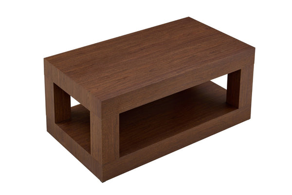 English Elm Modern Two Tier Rectangular Coffee Table with Open Shelf Mdf Frame for Living Rooms W3875P389609