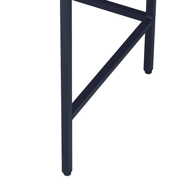 English Elm Wendral Modern Natural & Black Writing Desk with 2 Drawers, USB Power Dock, Metal Legs, 40" Knee Space B2726P366851