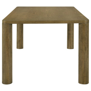 English Elm Bryant Oak Veneer Rectangular Dining Table Seats Six with Column Leg Base B062S01455