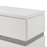 English Elm Tayee White 2-Drawer Nightstand With Crystal Accent